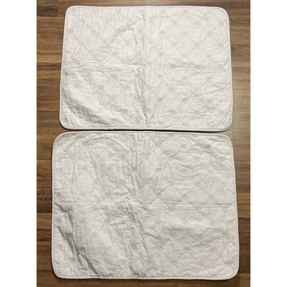 Pair Of Shabby Chic Light PINK Pillow Shams Standard Size 100% Cotton 21" X 27"